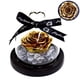 thumbnail image 3 of Rosa eterna brillante con cubierta de cristal para decorar tu escritorio, adorno para el hogar, regalo de San Valentín para mujeres, sin batería (dorado), 3 of 7