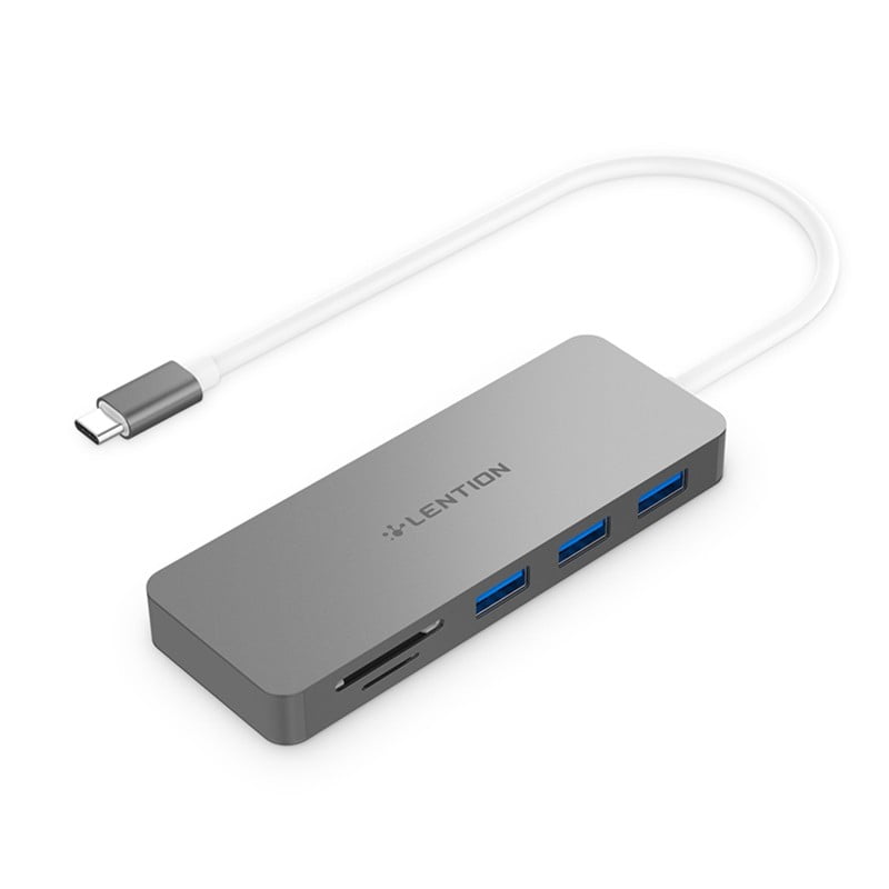 LENTION USB-C Hub to USB 3.0 Ports SD/TF Card Reader for ...