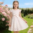 thumbnail image 2 of Summer Dresses for Girls , Little Girls Spring Dress Girls Lace Dress With Puff Sleeves And Front Zipper Elegant Summer Casual Party Wear For Toddlers, 2 of 5