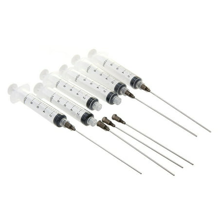 INKUTEN -  6 x 10ml Syringe with Long Needle to Refill Ink Cartridges CISS (Best Way To Sharpen A Syringe)