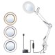 thumbnail image 1 of Lupa con lámpara Lámpara de mesa con abrazadera flexible con lupa 8x, brazo oscilante, LED regulable, luz de escritorio, 3 modos de color y 10 niveles de brillo, lectura, trabajo, estudio, luz Andoer Lupa con lámpara, 1 of 7