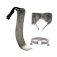 thumbnail image 1 of Conjunto de 3 piezas de orejas y cola de , disfraz de cosplay para fiesta de actuación en escenario Gris blanco, 1 of 9