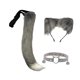 thumbnail image 1 of Juego de 3 diademas con orejas y cola de gato para fiestas, espectáculos y cumpleaños. Gris blanco, 1 of 8