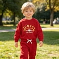 thumbnail image 2 of Toddler Baby Boy Girl Football Outfit CHIEFS SUNDAY Long Sleeve Sweatshirt Jogger Pants Set 2pcs Fall Winter Clothes Comfortable Classic Fit, 2 of 6