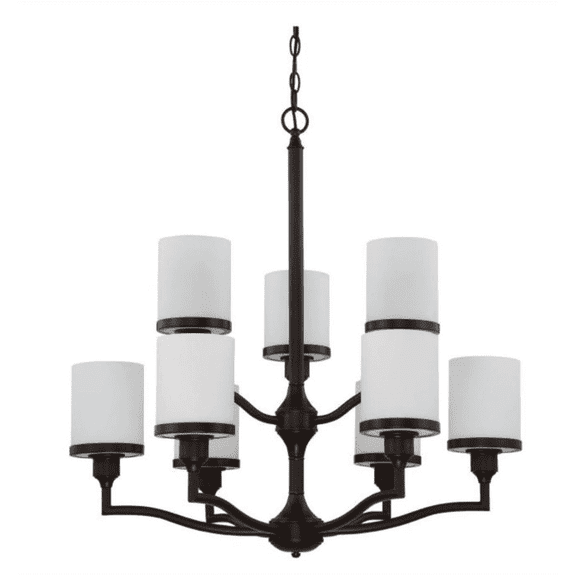 Sunset F21009-64 9 Lt 60W Mb Payton Two-Tier Chandelier Provincial Bronze