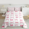 thumbnail image 2 of jejeloiu Girls Cute Bow Twin Comforter Sets,Pink Bowtie Pattern Bedding Set For Girls Kids Reversible 2 Pieces, 2 of 8
