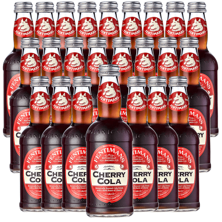Fentimans Botanically Brewed Cherry Cola Sparkling Soda, 24 Pack, 9.3 fl oz Bottles – Premium Craft Soda/Mixer for Cocktails & Refreshing Drinks