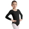 thumbnail image 2 of LiiYii Little Girls Long Sleeve Ballet Dance Leotard Gymnastics Active Bodysuit Dancewear Black 3, 2 of 8
