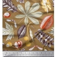 thumbnail image 1 of Soimoi Cotton Poplin Fabric Berries,Oak Chestnut Leaves Decor Fabric Printed Yard 42 Inch Wide, 1 of 1