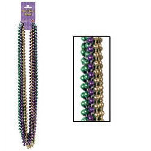 Assorted Bead Necklaces - Green, Gold, Purple - 30 100 in a package - OMG  Party Store