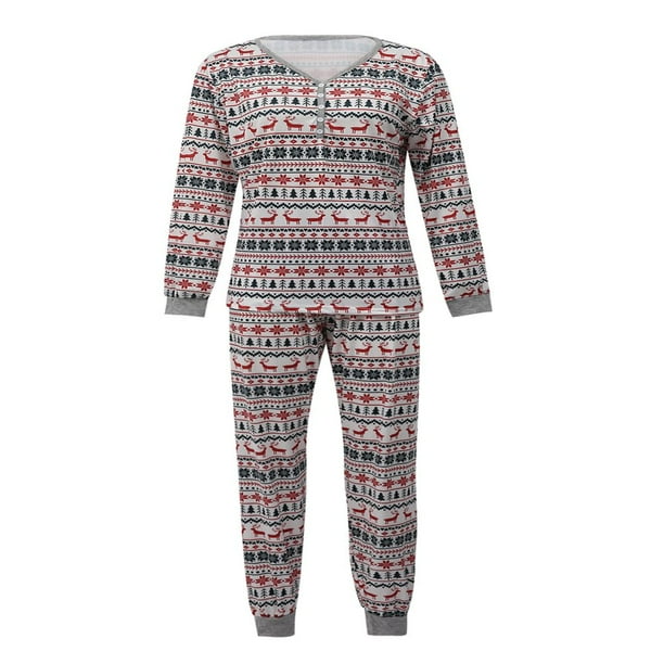 Famille Correspondant Pyjama de Noel Mis Papa Maman Bebe Enfants Vetements de Nuit a Manches Longues