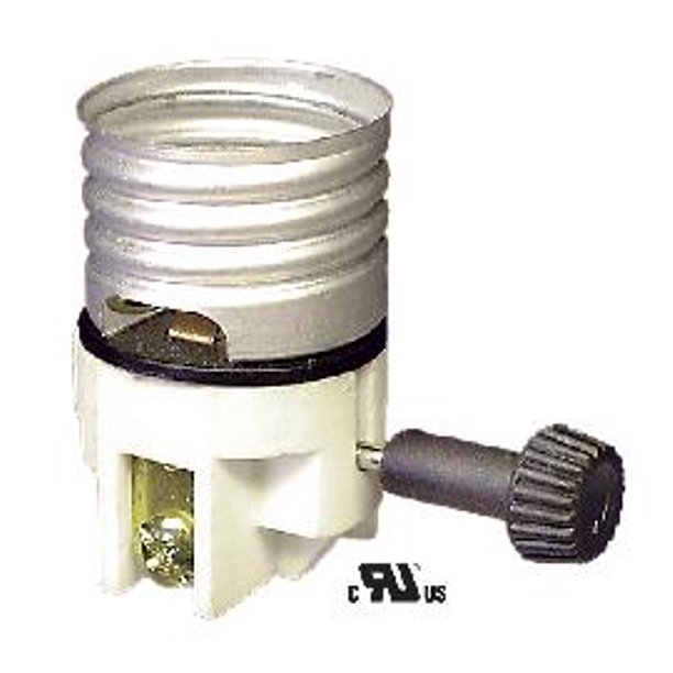 B&P Lamp® Standard Size, Reg. OnOff (2Way) Porcelain TurnKnob Socket