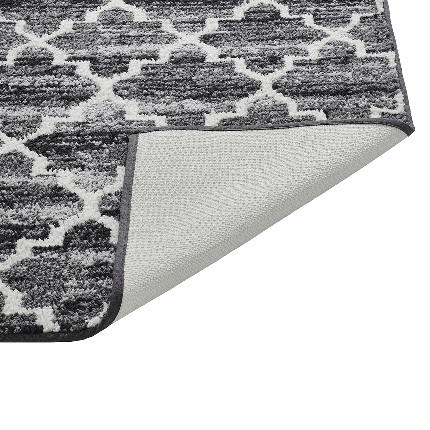 Better Trends 2-Piece Bathroom Rug Set, 17"x 24" & 21"x 34", 100% Cotton, Soft, Water Absorbent, Non-Slip, Machine Washable – Ideal for Sink, Tub, Shower or Entry Area – Savio Collection - Gray