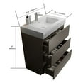 thumbnail image 5 of 30-Inch Gray Freestanding Bathroom Vanity with Sink, Triple-Drawer Storage Cabinet, Space-Saving Design, Pre-Assembled White Ceramic Basin, Durable E1-Grade Eco-Friendly Construction, 5 of 8