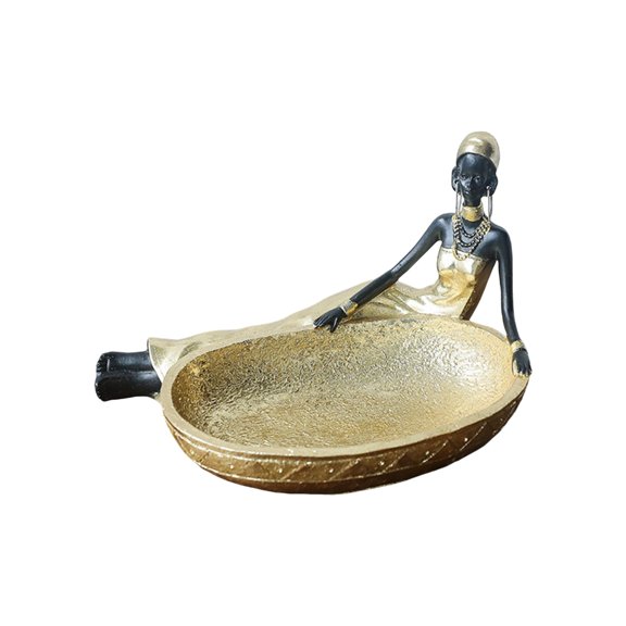 Handcrafteds African Resins Woman Figurine Celebrating Cultural Heritages for Home Decoration Enthusiasts