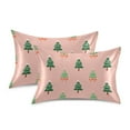 thumbnail image 2 of Christmas Trees with Orange Bows Satin Pillowcase Envelope Design Pillow Covers 1 Pack Standard Size 20" x 26", 2 of 9