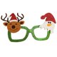 thumbnail image 1 of Farfi Gafas navideñas Gafas con lentejuelas brillantes 6 estilos Accesorios para disfraces Accesorios para fotos Lindo Papá Noel Árbol de Navidad Alce Marco de gafas de plástico para niños, 1 of 5