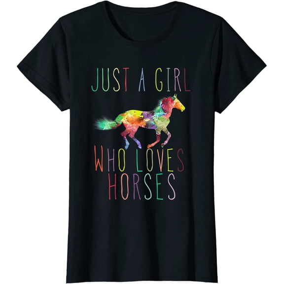 Just A Girl Who Loves Horses Horseback Riding Lover Women T-Shirt