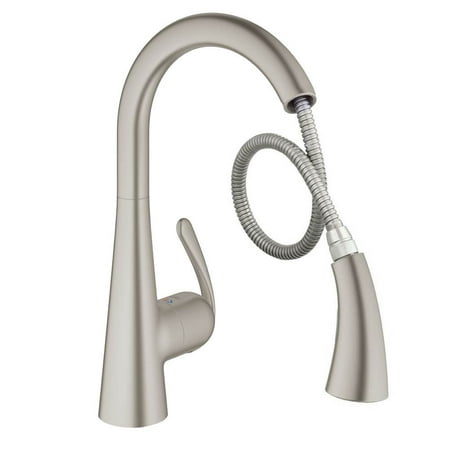 Grohe Ladylux Single Handle Pull Out Kitchen Faucet With Steel