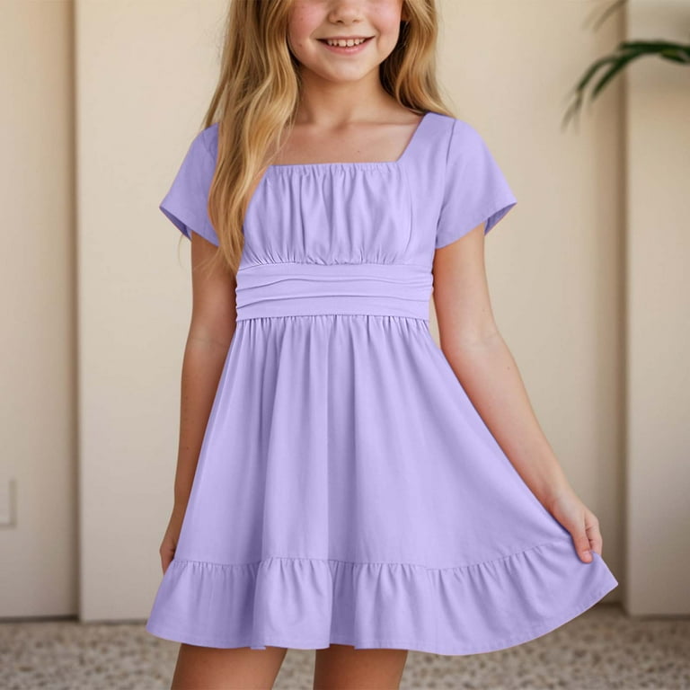 Gubotare Dresses for Little Girls Toddler Baby Girl Cotton Linen