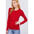 thumbnail image 3 of Simply Fashion Active Basic CrewNeck LongSleeve Slim Fit Cotton Tshirts,red,2X, 3 of 4
