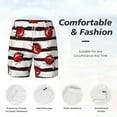 thumbnail image 4 of Kdxio Ladybugs On Black And White Striped1 Print Men'S Swim Trunks With Compression Liner 7 Inch Inseam Quick Dry Swim Shorts, 4 of 7