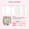 thumbnail image 6 of Haitryli Kids Girls Sequin Ruffle Mini Skirt Sparkly High Waist 3 Layered Skater Scooter Skorts Skirts Party Club Silver 3-4, 6 of 6