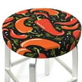 thumbnail image 3 of Kll Red Hot Chili Round Bar Chair Cushion Cover 13 Inch,Bar Stool Protector With Elastic, Soft Washable, 3 of 7
