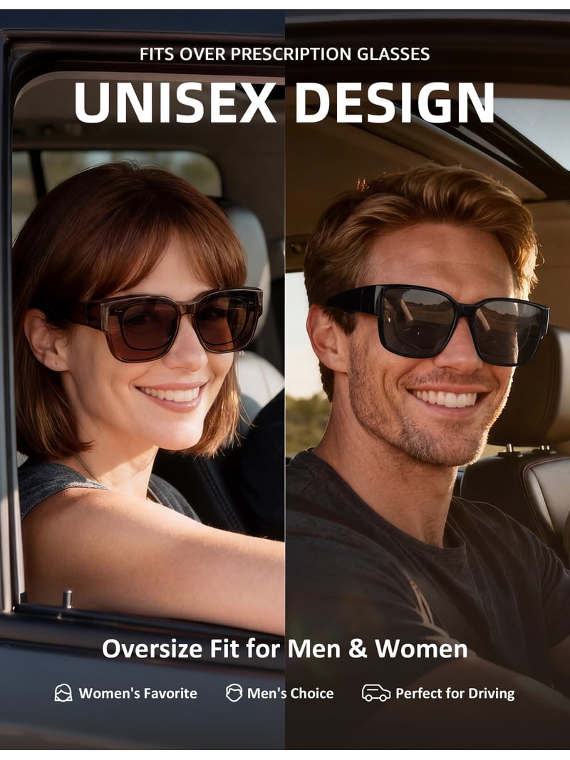 Oversized Fit Over Sunglasses Polarized UV400 TR90 Driving Shades Amazon.com: TJUTR Fit Over Glasses Sunglasses for Women  main image 4