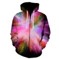 thumbnail image 1 of Sudadera con capucha y cremallera con estampado 3D de humo colorido para hombre y mujer, divertida, de moda urbana, informal, deportiva, de gran tamaño., 1 of 6