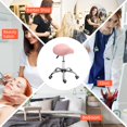 thumbnail image 4 of Pink Adjustable Salon Stool with 360° Rotation – Faux Leather Rolling Chair for Beauty, Tattoo, Massage & Home Use – 19.3"-24"H, 4 of 7