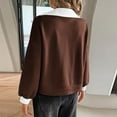 thumbnail image 6 of biudgviw Womens Sweatshirt Casual Lapel Long Sleeve Pullover Shirts Oversized Loose Color Block Crop Tops Fall Trendy Outfits, 6 of 7