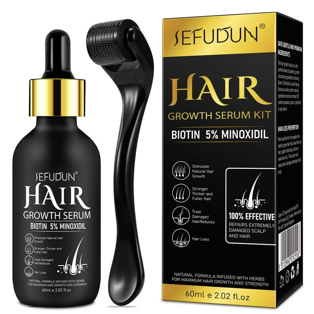 Sérum para el crecimiento del cabello con 5% de minoxidil para hombres y mujeres, 60 ml