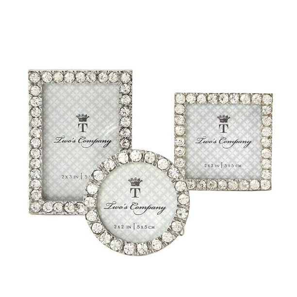 Two's Company Diamonds Set of 3 Jeweled Mini Frames Assorted 3 Styles