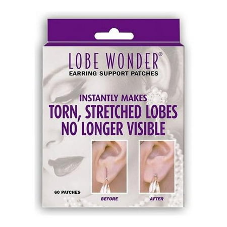 Lobe WonderÂ® Earring Support Patches Instantly Makes Torn, Stretched Lobes No Longer Visible, 60/Box (Pack of 2)