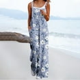thumbnail image 2 of Olyvenn Women's Summer Boho Casual Jumpsuits Wide Leg Overalls Floral Print Baggy Rompers with Pocket Jeans Jumpsuit Sky Blue 6, 2 of 6