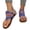 #14 Blue, variant on American Flag Print Toe Loop Sandals, Patriotic Red White Blue Open Toe Slides, Women's Comfortable Summer Beach Shoes for 4th of July,Blue Size 38