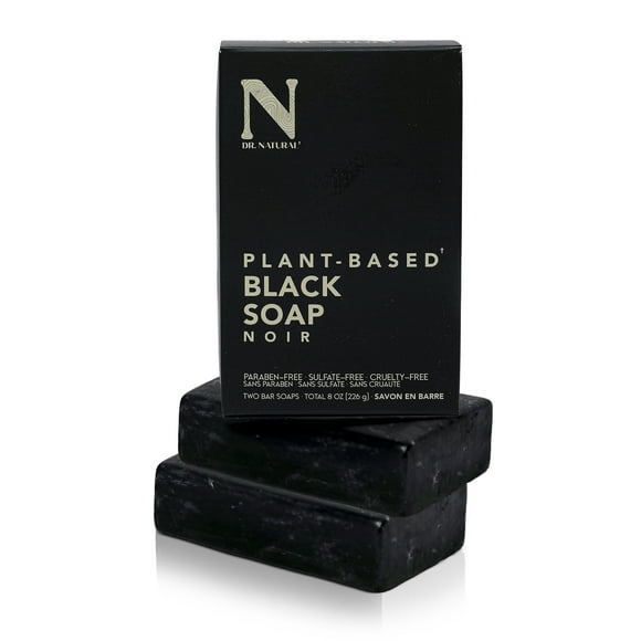 Dr. Natural Bar Soap, Moisturizing Soap Bar, Black, 2 x x 226 g