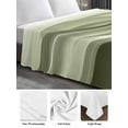 thumbnail image 6 of Sage Green Striped California King Size Flat Sheet, Wrinkleproof & Fadeproof Cooling Flat Bed Sheet Only, Modern Abstract Art Wave Moire Gradient Breathable Soft Bedding Top Sheets 108 x 98 Inches, 6 of 8