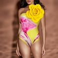 thumbnail image 4 of MKLEKYY Trajes De Baño Mujer Completo Women 1 Piece Swimwear+1 Piece Cover Up Two Piece Vintage Print Swimsuit Monokini Bikini 2 Piece Swimsuits Two Piece Tankini Set 100, 4 of 6