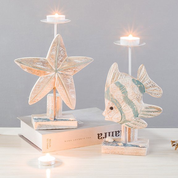 Masteelf Mediterranean Style White Candle Holder for Home Decor Made of Plastic Perfect for Parties and Shops