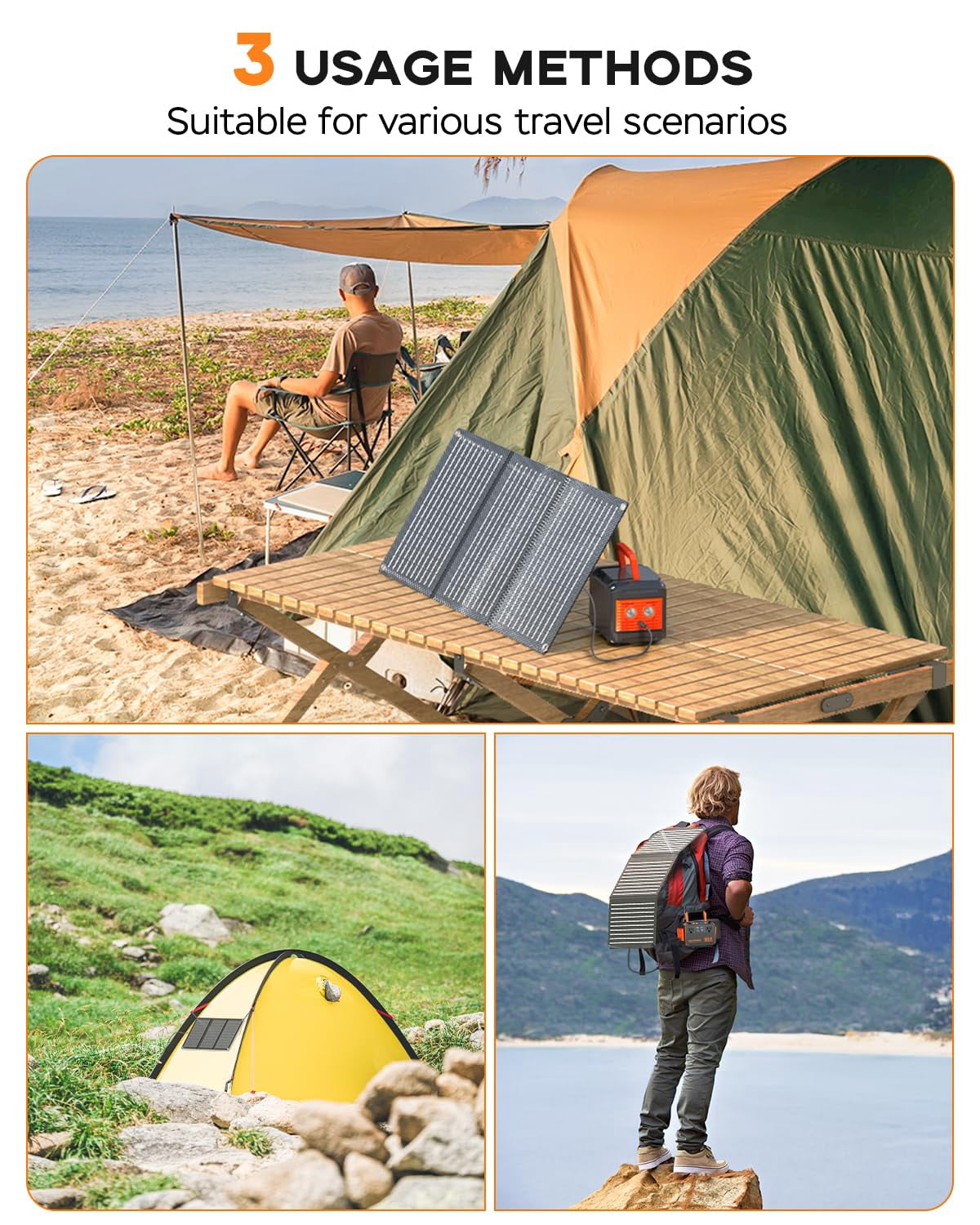 MARBERO 150W Peak Solar Generator with 30W Solar Panel 88.8Wh Camping Portable Power Station 110V Power Bank with AC Outlet(2*USB A, 2*USB C, 2*AC) for Outdoor Travel Home Emergency Blackout Hurrican