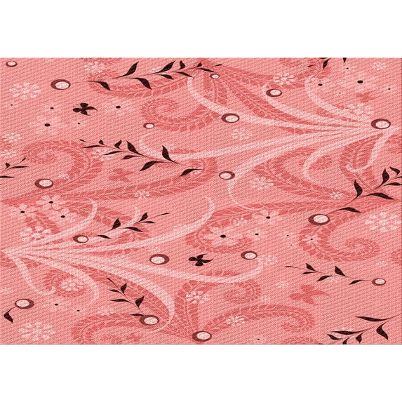 Ahgly Company Indoor Rectangle Patterned Pastel Pink Area Rugs, 8' x 10'