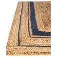 thumbnail image 6 of Unique Loom Braided Jute Collection Area Rug - Gujarat (5' 1" x 8' Rectangle Natural and Navy Blue/Navy Blue), 6 of 7