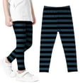 thumbnail image 4 of Girls Winter Leggings New Girls Halloween Leggings Fashion Striped Stretchy Pants for Toddler Kids Costume Halloween Clothes Navy 5 Years, 4 of 6