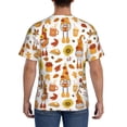 thumbnail image 3 of Vsdgher Gnomes Autumn Harvest Print Men's Dry Fit Mesh Athletic Shirts Moisture Wicking Tennis T-Shirt Tops, 3 of 9