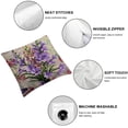thumbnail image 4 of Jiayy Vintage Flower Lavender Throw Pillow Covers Decorative French Country Stamp with Violet Bouquet Pillow Cases Burlap Lumbar Cushion Cover Rectangle, Grey Purple 2pcs, 4 of 6