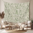 thumbnail image 2 of Sage Green Flowers Tapestry for Bedroom Wall Hanging Tapestry, Rustic Pastoral Botanical Floral Leaf Ceiling Backdrop Tapestries Poster Blanket Wall Decor for Teens Room Living Room Dorm 55" x 73", 2 of 8