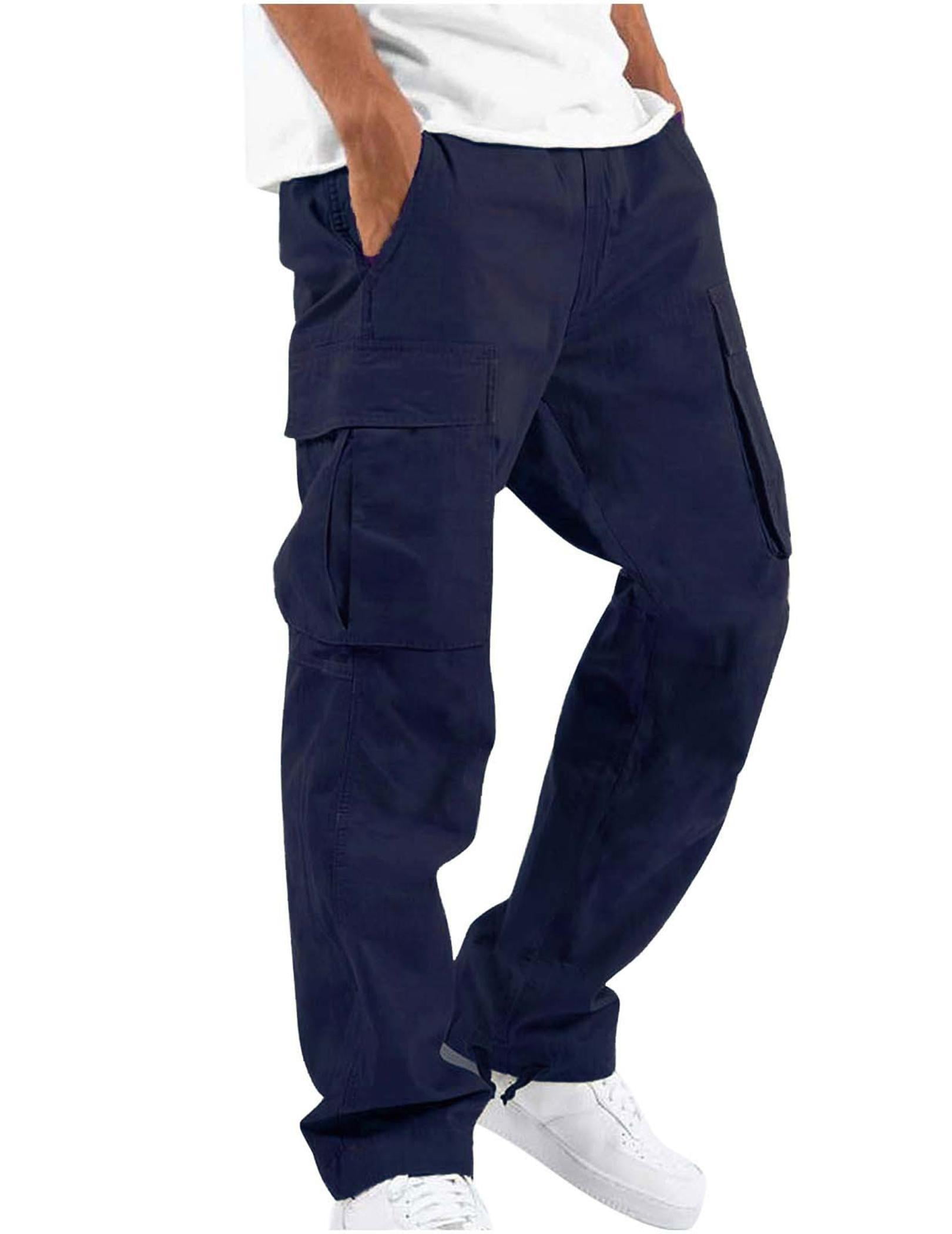 Deyeek Men's Casual Cargo Pants Hiking Pants Workout Joggers Sweatpants ...