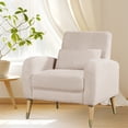 thumbnail image 2 of Modern Accent Chair, Upholstered Armchair Living Room Chair, Comfy Single Sofa Chair with Metal Legs, Comfy Fabric Chair for Living Room Bedroom Office, 2 of 7
